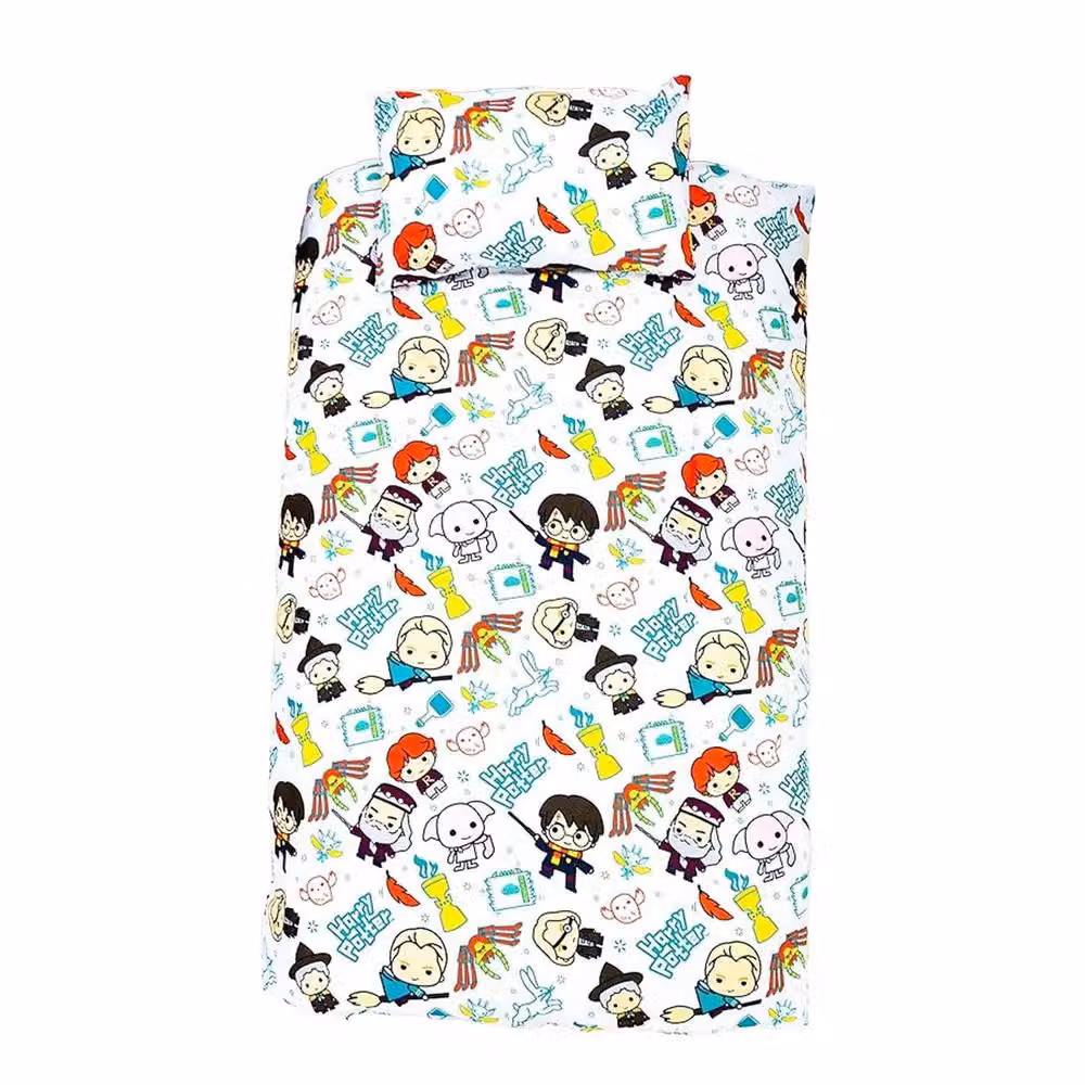 Harry Potter Chibi Reversible Duvet Cover and Pillowcase Set, Multicolour, W: 140 cm, L: 200 cm – 2