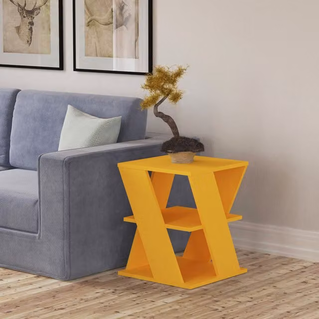 Decortie Modern Square Coffee Table in Yellow