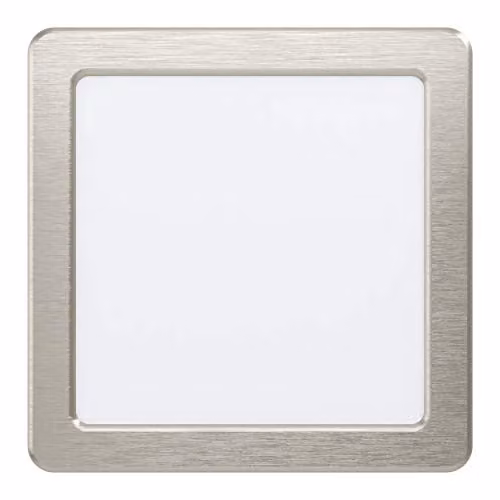 Loops Square LED Recessed Wall and Ceiling Flush Downlight in Silver Metal, 10.5W