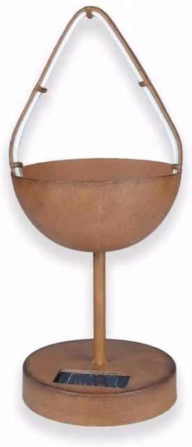 KDMD Solar Metal Flower Stand Planter in Brown, Height: 33 cm