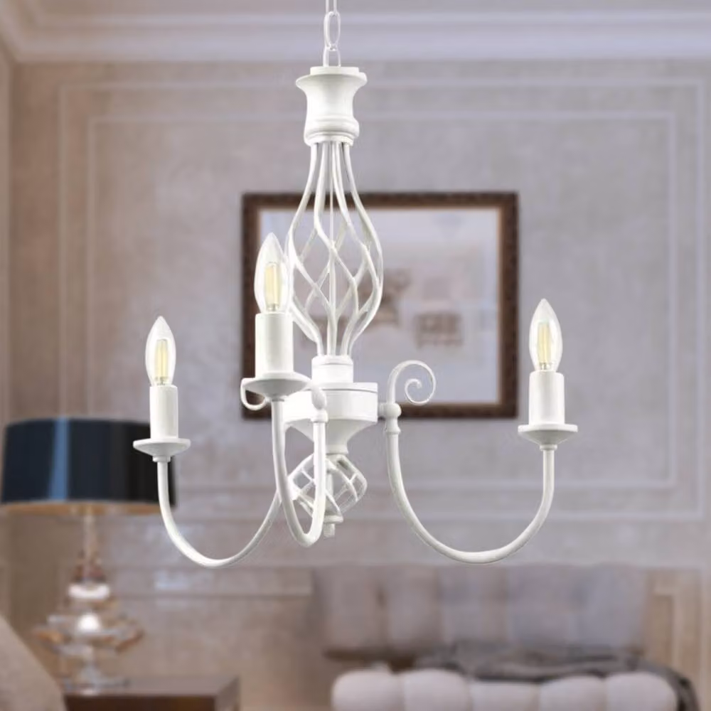 First Choice Lighting Barley Twist Set of 2 Beige 3 Light Suspended Pendants – 2