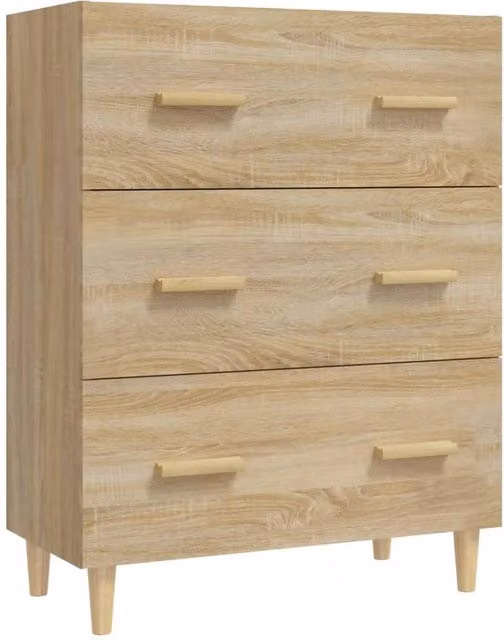 Berkfield Home Sonoma Oak Sideboard in Light Brown, W/D/H: 70 x 34 x 90 cm
