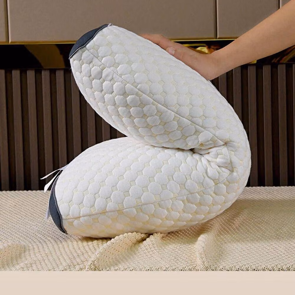 KORVIXA White Single Cervical Memory Foam Pillow, W: 48 cm, D: 74 cm – 4