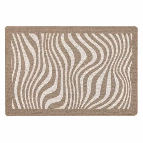 My Mat Sculptured Patterned Waves Mink Rug, W: 100 cm, D: 150 cm – 1