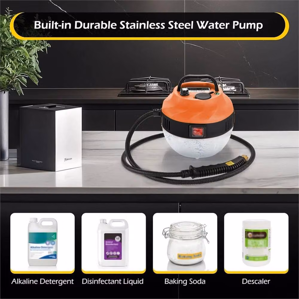 Nordara Handheld High Pressure Steam Cleaner for Household and Car Use, Orange, W: 40 cm, D: 30 cm, H: 30 cm – 5
