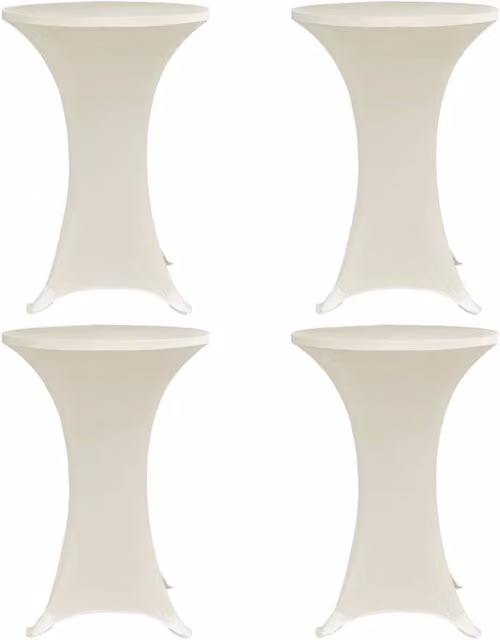 Berkfield Home Round Stretch Elastic Tablecloth, Beige, 4 Pack, Diameter: 70 cm