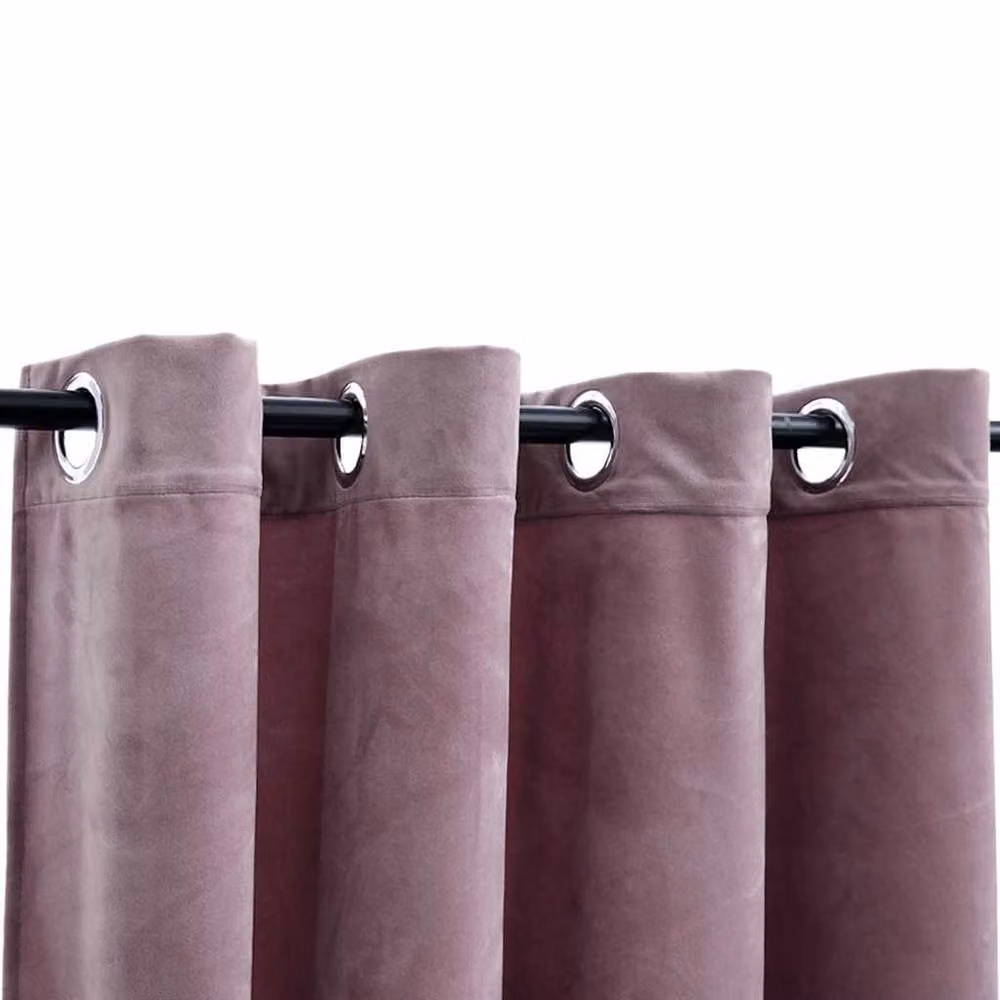 Berkfield Home Blackout Velvet Curtains with Eyelets, Antique Pink, 2 Pack, W: 140 cm, H: 175 cm – 3