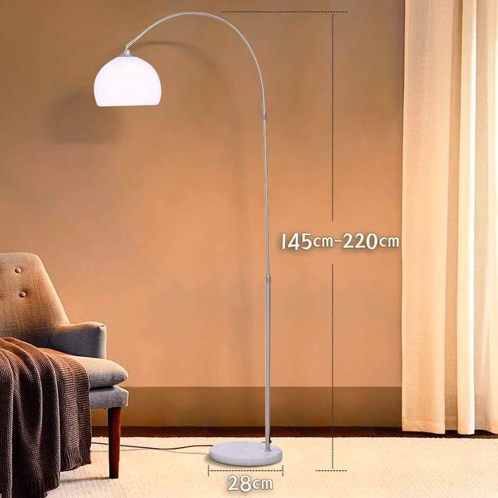 EONLION Modern Arch Design Adjustable Metal Floor Lamp in Silver – 2