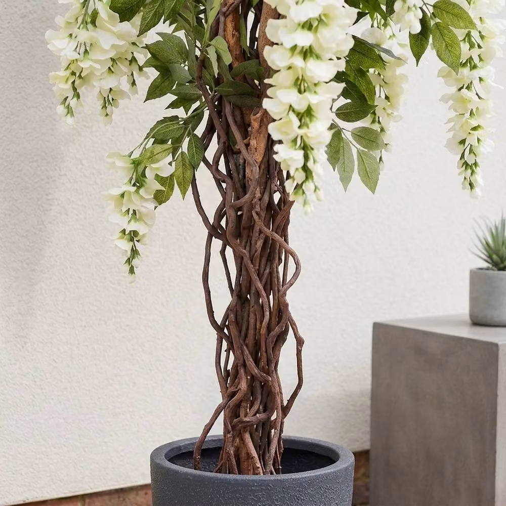 Garden Greatness Lifelike Cream and White Wisteria Potted Tabletop Tree, Height: 120 cm – 2