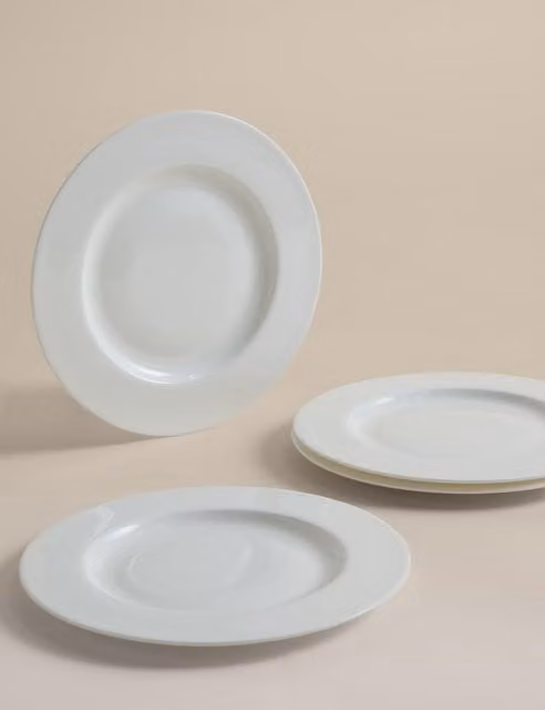 M&S Set of 4 White Bone China Clarendon Side Plates