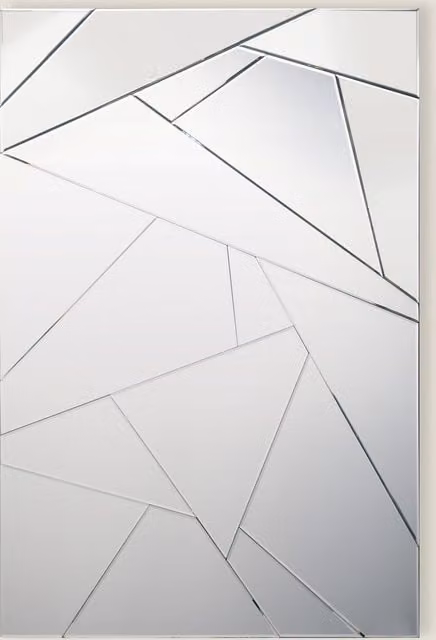 DAR Lecee Modern Rectangular Wall Mirror in Silver