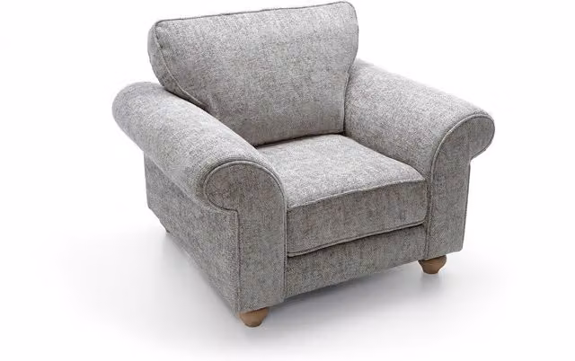 Abakus Direct Ingrid Armchair in Braided Chenille - Ash Grey
