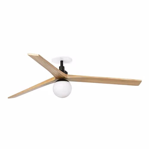 Netlighting Klim Recessed LED Ceiling Fan with Pine Blades in White or Black