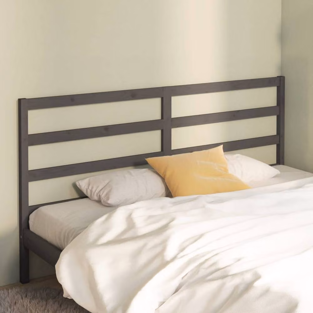 Berkfield Home Grey Rustic Solid Pine Wood Bed Headboard W: 206 cm, D: 4 cm, H: 100 cm – 2