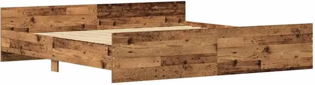 Berkfield Home Old Wood Bed Frame in Brown, Engineered Wood, W/D/H: 200 x 200 x 50 cm – 1