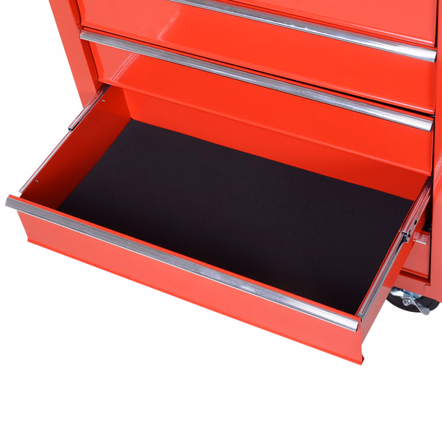 DURHAND 5-Drawer Rolling Tool Storage Cabinet with EVA Pad, 150kg Load Capacity, Red – 6