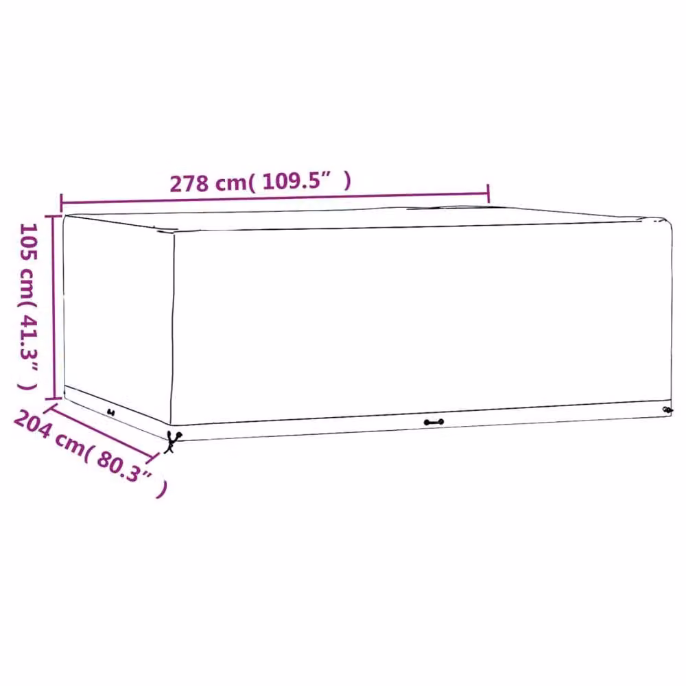 Berkfield Home Set of 2 Water Repellent Rectangular Sofa Garden Furniture Covers in Black, W/D/H: 278 x 204 x 105 cm – 4