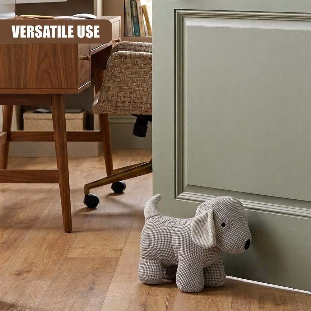 FLAVORA Novelty Animal Fabric Weighted Door Stop in Beige – 5