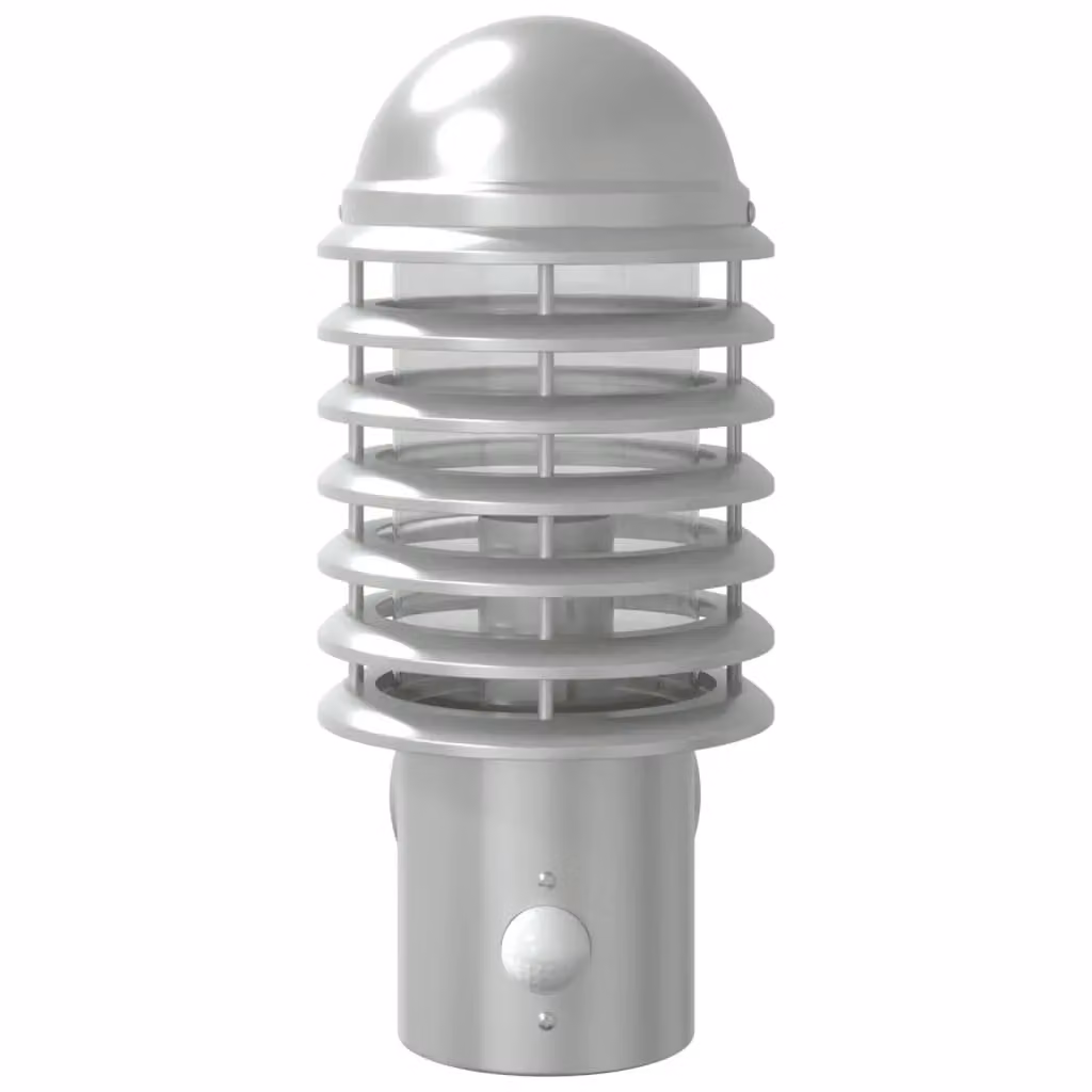 Berkfield Home Silver Stainless Steel Outdoor Wall Lights with Motion Sensor, 2 Pack – 3