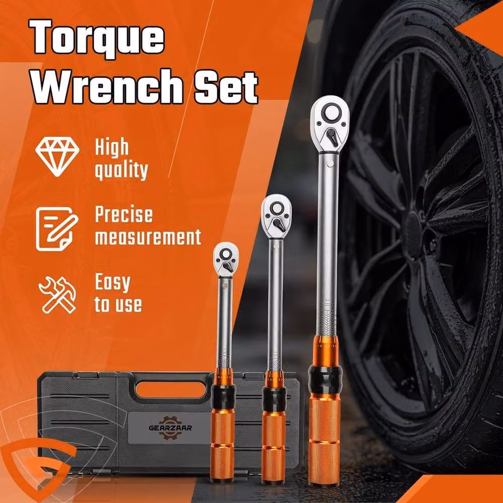 SPETLEK 3 Piece Calibrated Torque Wrench Set in Orange, Chrome Vanadium Steel – 2