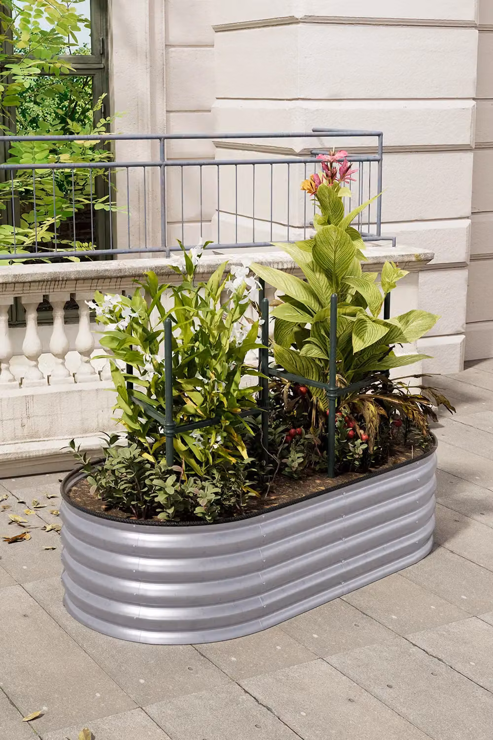 Living and Home Silver Galvanised Steel Raised Garden Bed for Ornamental or Vegetable Gardens W/D/H: 160 x 80 x 42 cm – 2