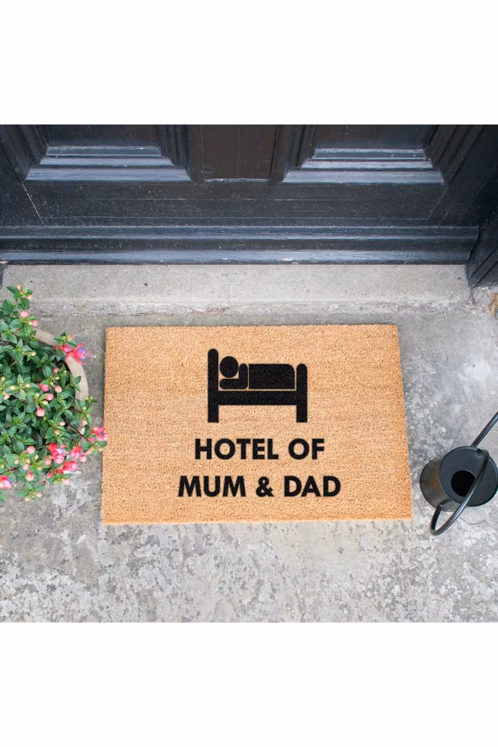 Artsy Mats Hotel of Mum & Dad Coir Doormat, Black and Brown, W: 60 cm, D: 40 cm – 2