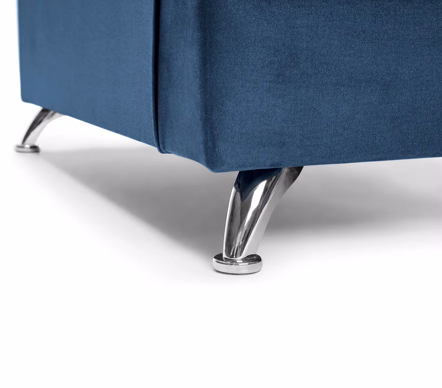 Abakus Direct Ferguson L-Shape Corner Sofa in Blue Velvet Fabric, W/D/H: 200 x 200 x 78 cm – 5