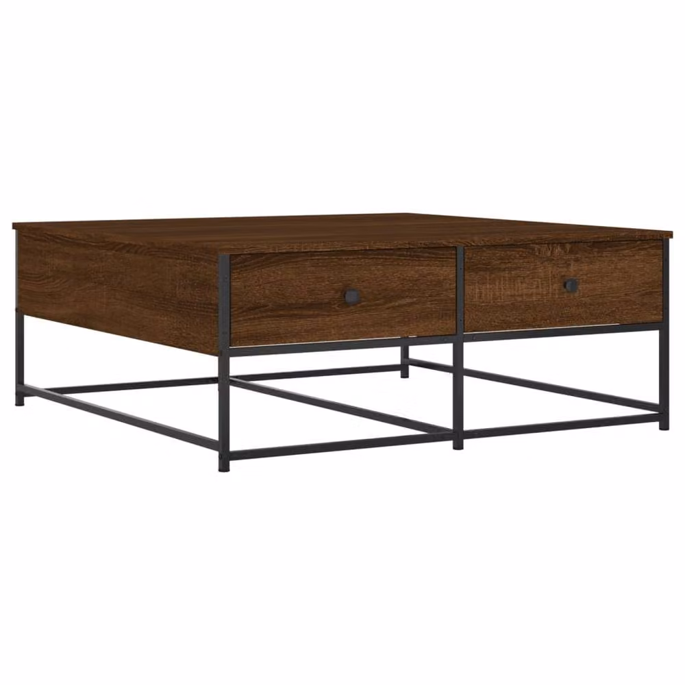 Berkfield Home Decorative Coffee Table in Brown Oak, W/D/H: 100 x 99 x 40 cm – 3