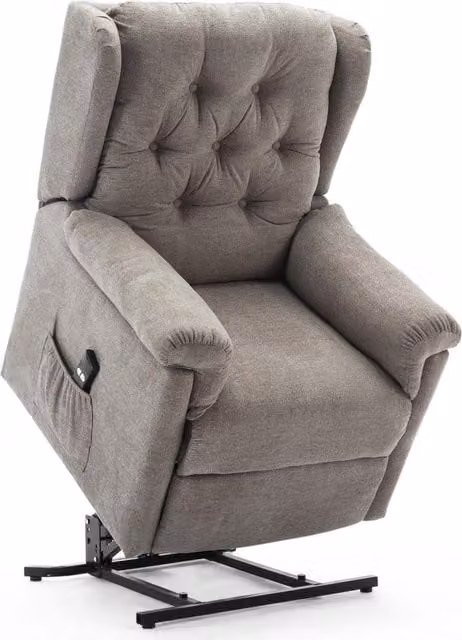 More4Homes Barnsley Fabric Electric Rise and Recline Mobility Armchair in Dark Beige