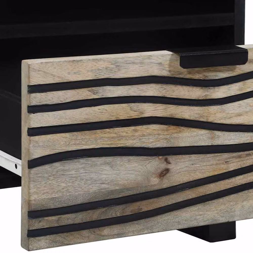 Berkfield Home Modern Bedside Tables, 2 Piece Set in White and Black, W/D/H: 40 x 33 x 46 cm – 6