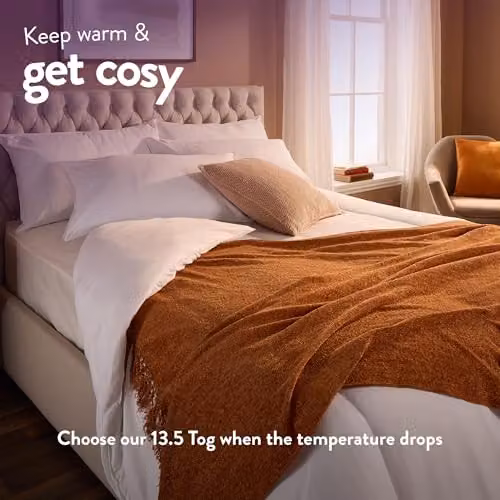 Slumberdown Climate Control Double Duvet, 13.5 Tog, White, W/D/H: 200 x 200 cm – 3