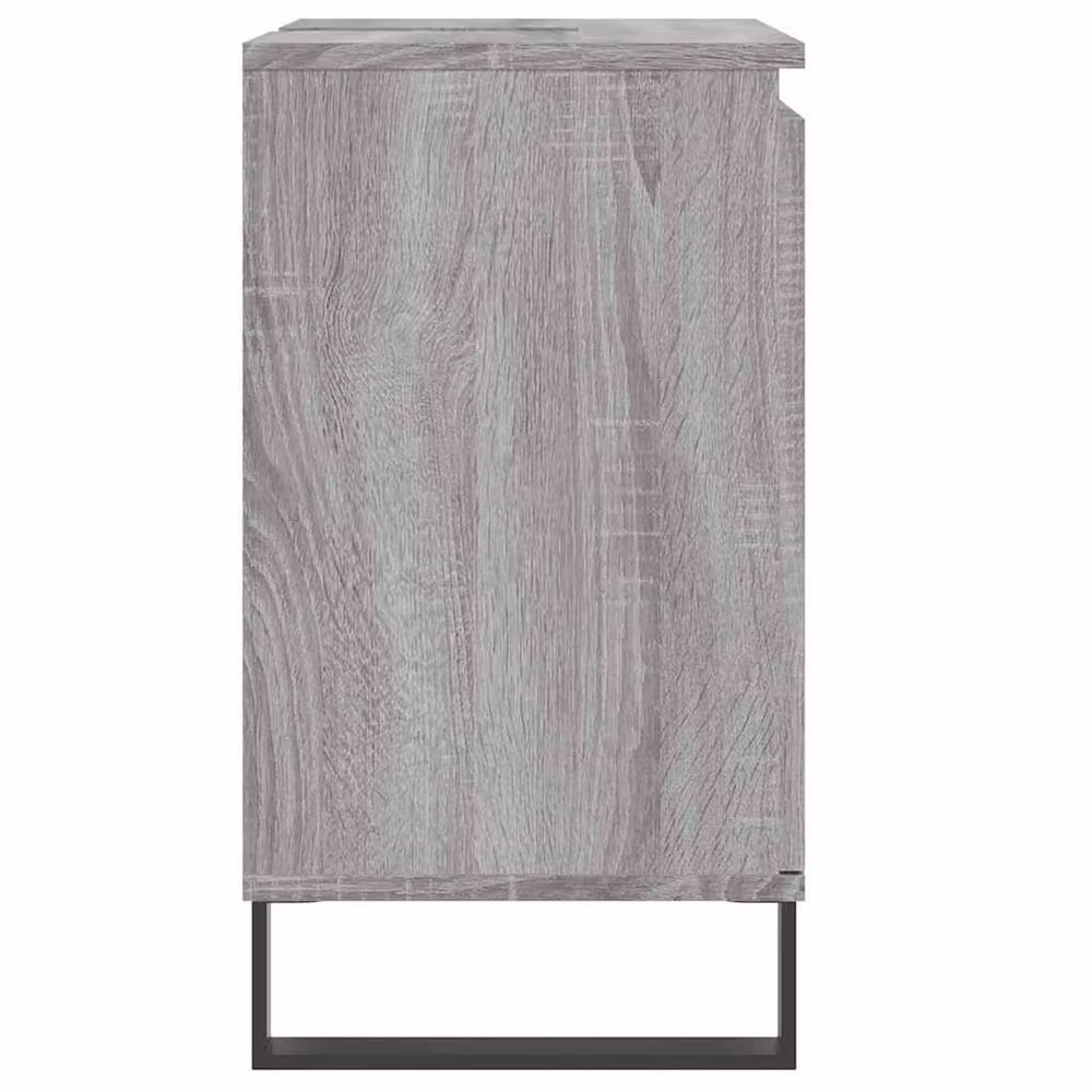 Berkfield Home Grey Bathroom Cabinet with Hinged Doors, W/D/H: 58 x 33 x 60 cm – 3
