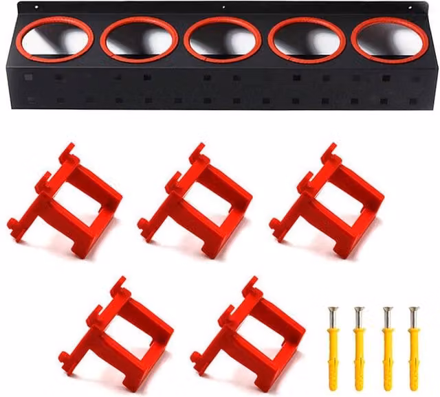 NESTLUNE Wall Mounted Black Spray Bottle Holder and Aerosol Can Storage Rack, W: 100 cm, H: 60 cm, D: 60 cm