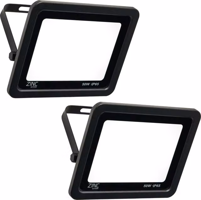 Litecraft Mears LED Outdoor Slimline Flood Lights, 2 Pack, Black, Width: 11.5 cm