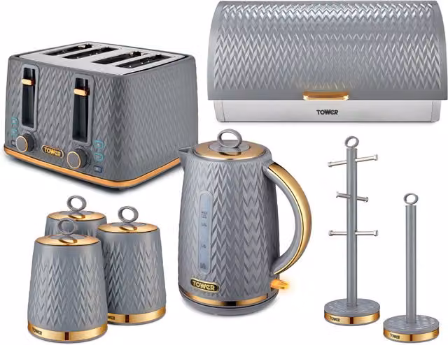 Empire 5 Piece Kitchen Bundle in Grey and Blue