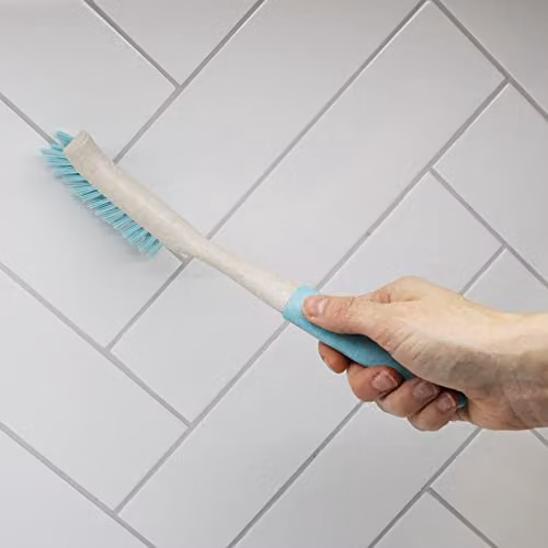 JVL Pro Anti-Bac Cleaning Essentials Bundle with Scrubbing Brush, Dish Brush and Window Squeegee in Blue and Grey – 2