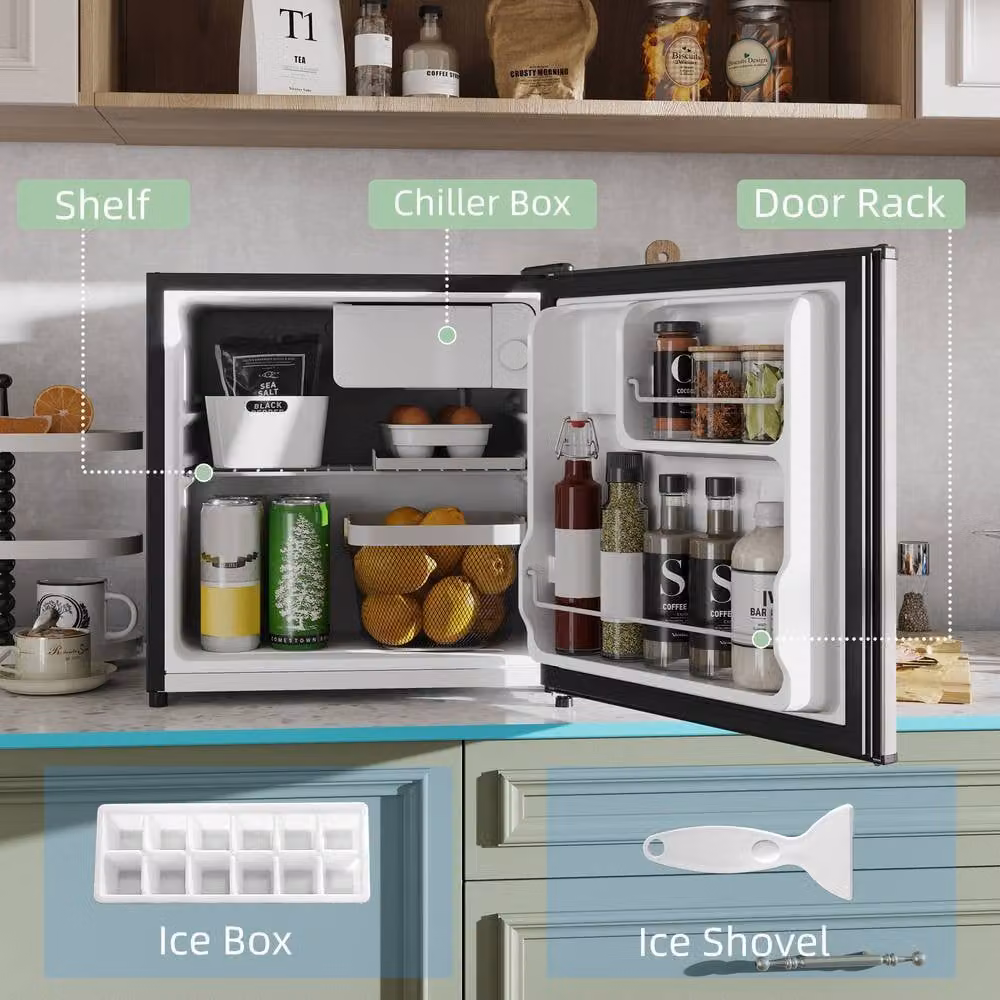 STILVORA 46L Mini Fridge with Chill Box and Reversible Door in Silver – 7