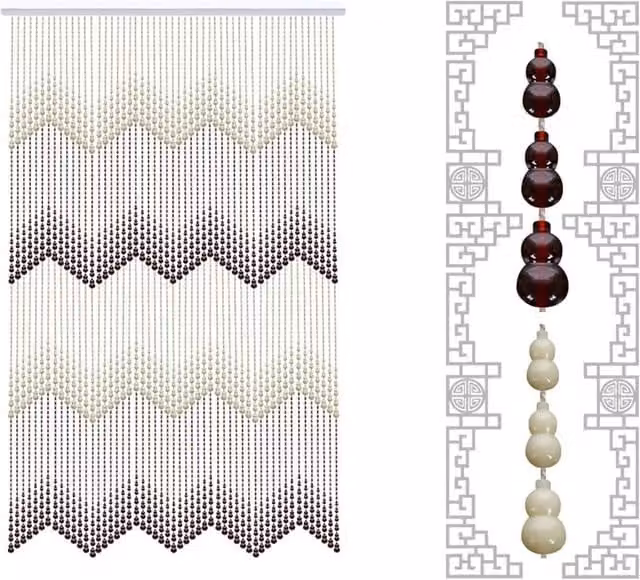 NESTLUNE Multicolour Acrylic Beaded Curtain Door, W: 90 cm, H: 200 cm
