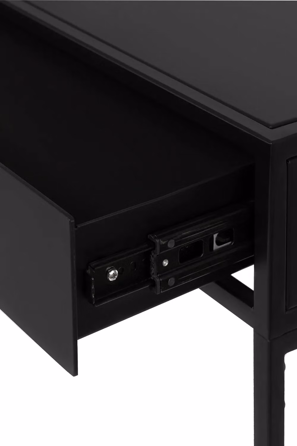 MH London Brockwell Modern Metal Bedside Table with Storage Drawer in Black and Gold – 3