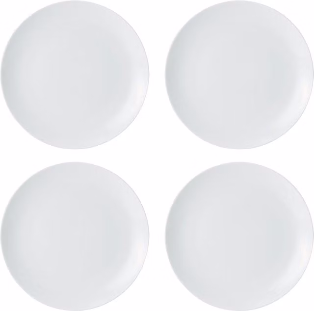 Mikasa Chalk White Porcelain Side Plates, Set of 4, Diameter: 21 cm