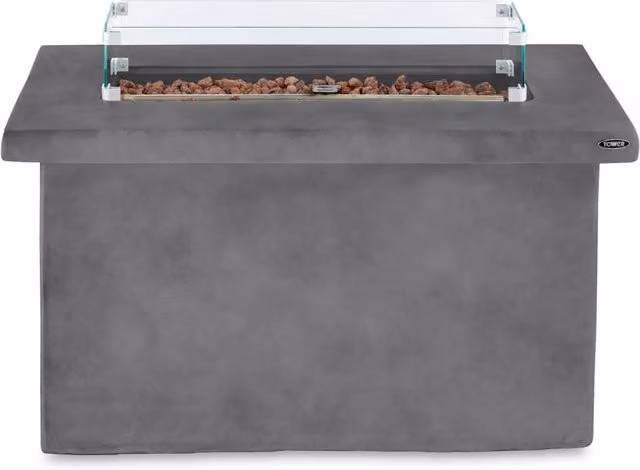 Tower Large Magna Rectangular Gas Fire Pit Fire Table, Magnesium Oxide, Grey, W: 108.5 cm, D: 60 cm, H: 51.49 cm – 4