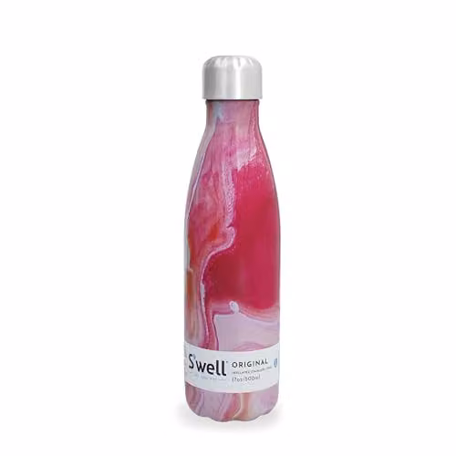 S'well Rose Agate Vacuum-Insulated Stainless Steel Water Bottle, Pink, 500ml – 1