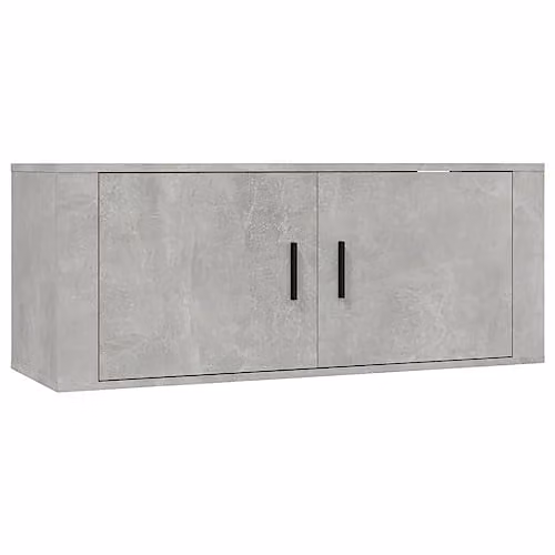 vidaXL Wall Mounted TV Cabinet in Concrete Grey, W: 100 cm, D: 34.5 cm, H: 40 cm – 1