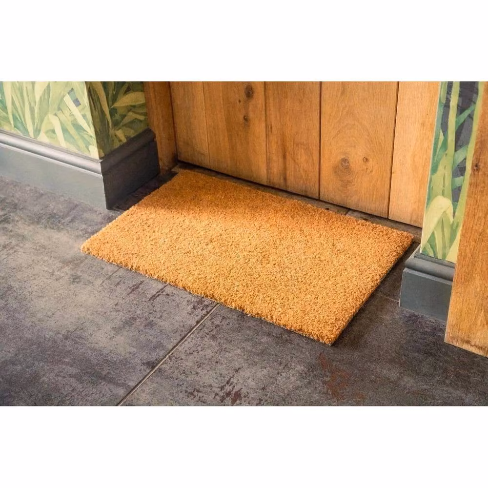PAWNORA Heavy Duty Coir Entrance Mat in Brown, W: 100 cm x D: 100 cm – 3