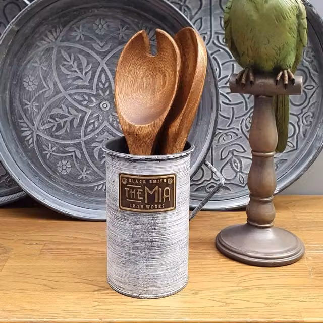 The Mia UK Mia Stone Series Freestanding Utensil Jar in Grey