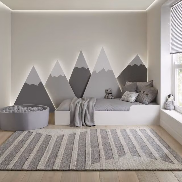 The Rug Shop UK Grey Modern Geometric Handmade Wool and Cotton Flat Weave Rug, W: 200 cm, L: 280 cm