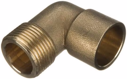 Primaflow Bronze Solder Ring Male Iron Adaptor Bent, 15mm x 1/2 inch