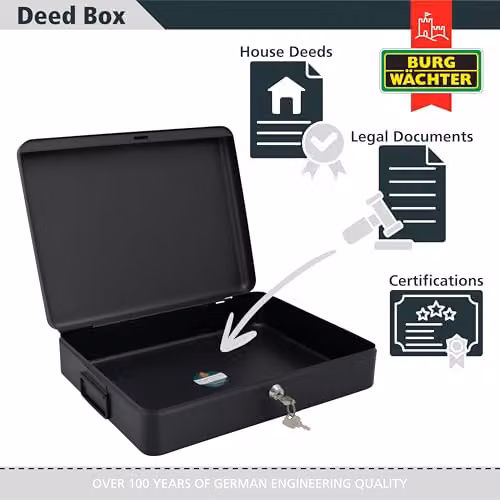 Sterling DB02 Black Steel A4 Document Box with Handles – 3
