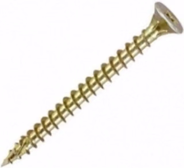 Securpak Pozidriv Countersunk Wood Screws, Gold, Pack of 25