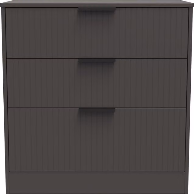 Ready Assembled 2 U Denver 3 Drawer Deep Chest in Dark Grey – 1